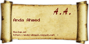 Anda Ahmed névjegykártya
